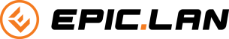 Epic Lan logo in black and orange