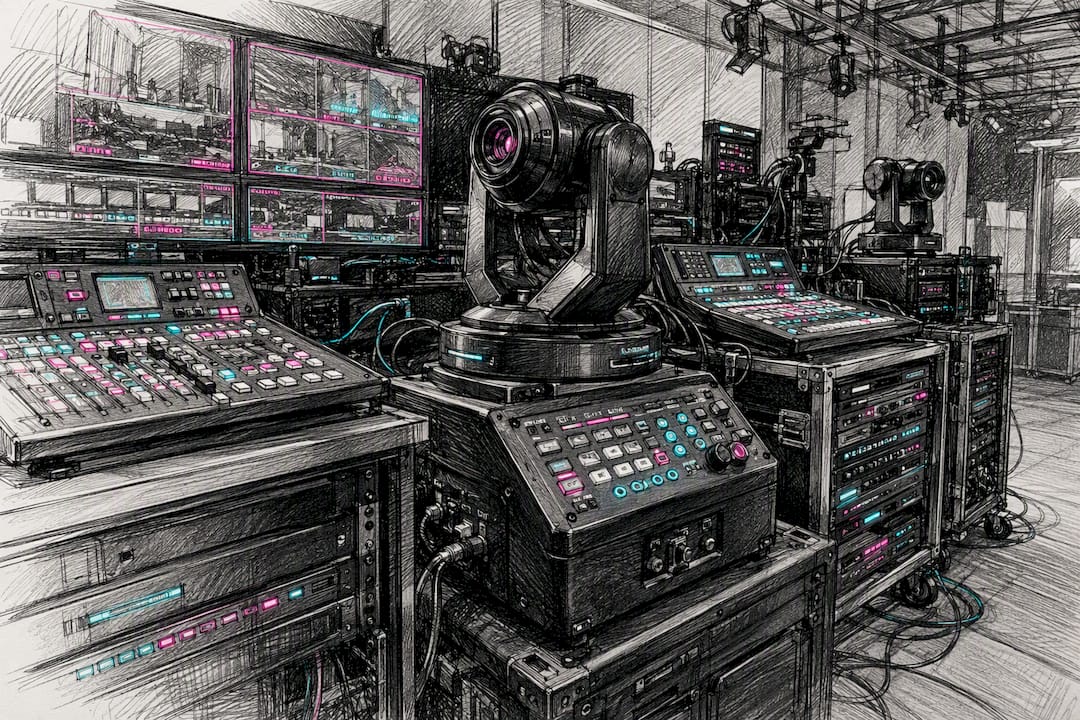 Robotic camera controller in broadcast gallery