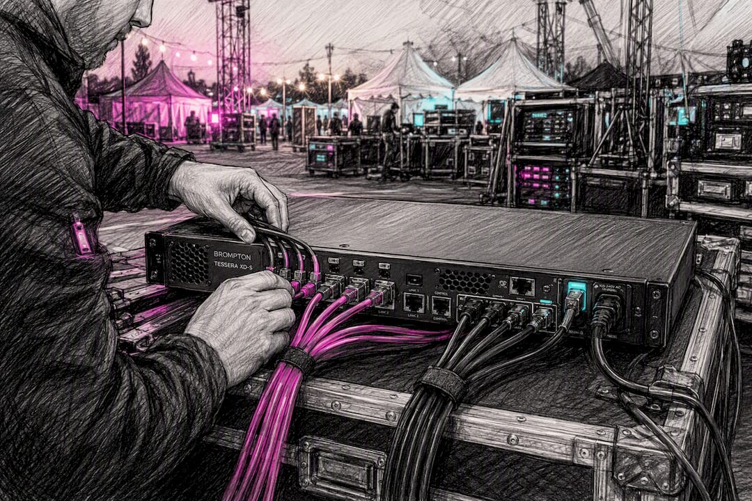 Technician cabled compact AV unit in truck