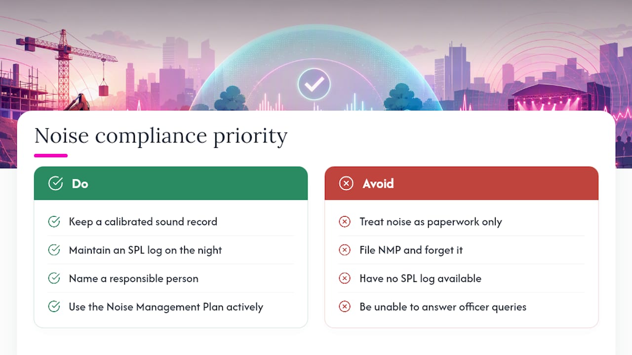 Editorial take: what organisers get wrong about noise compliance — overview diagram